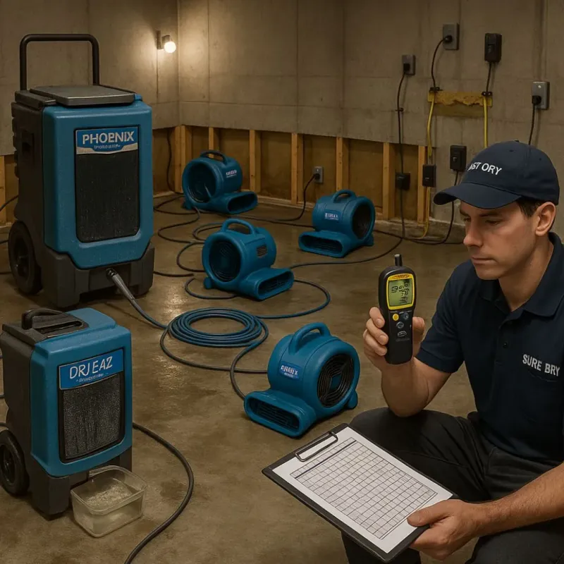 Structural Drying and Dehumidification process in Fitchburg, WI